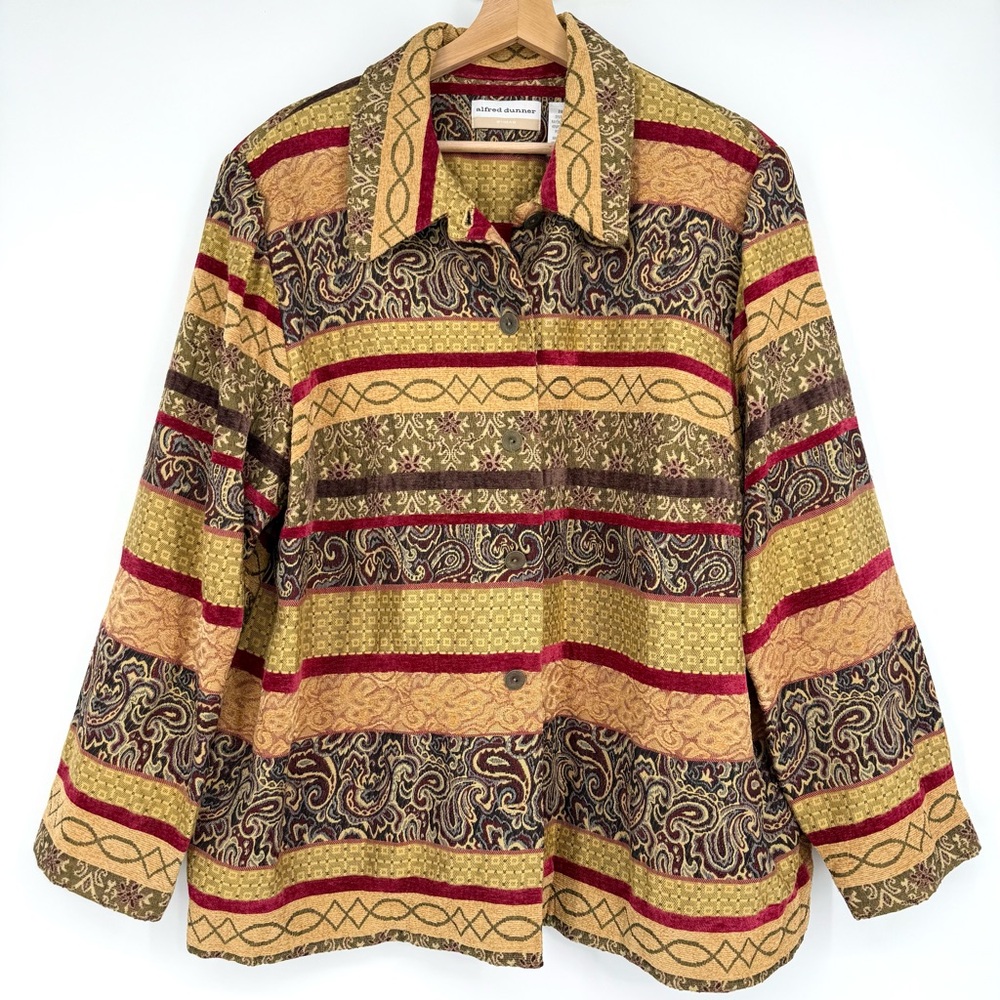 Alfred‎ Dunner Paisley Tapestry Jacket Coat Size 20W